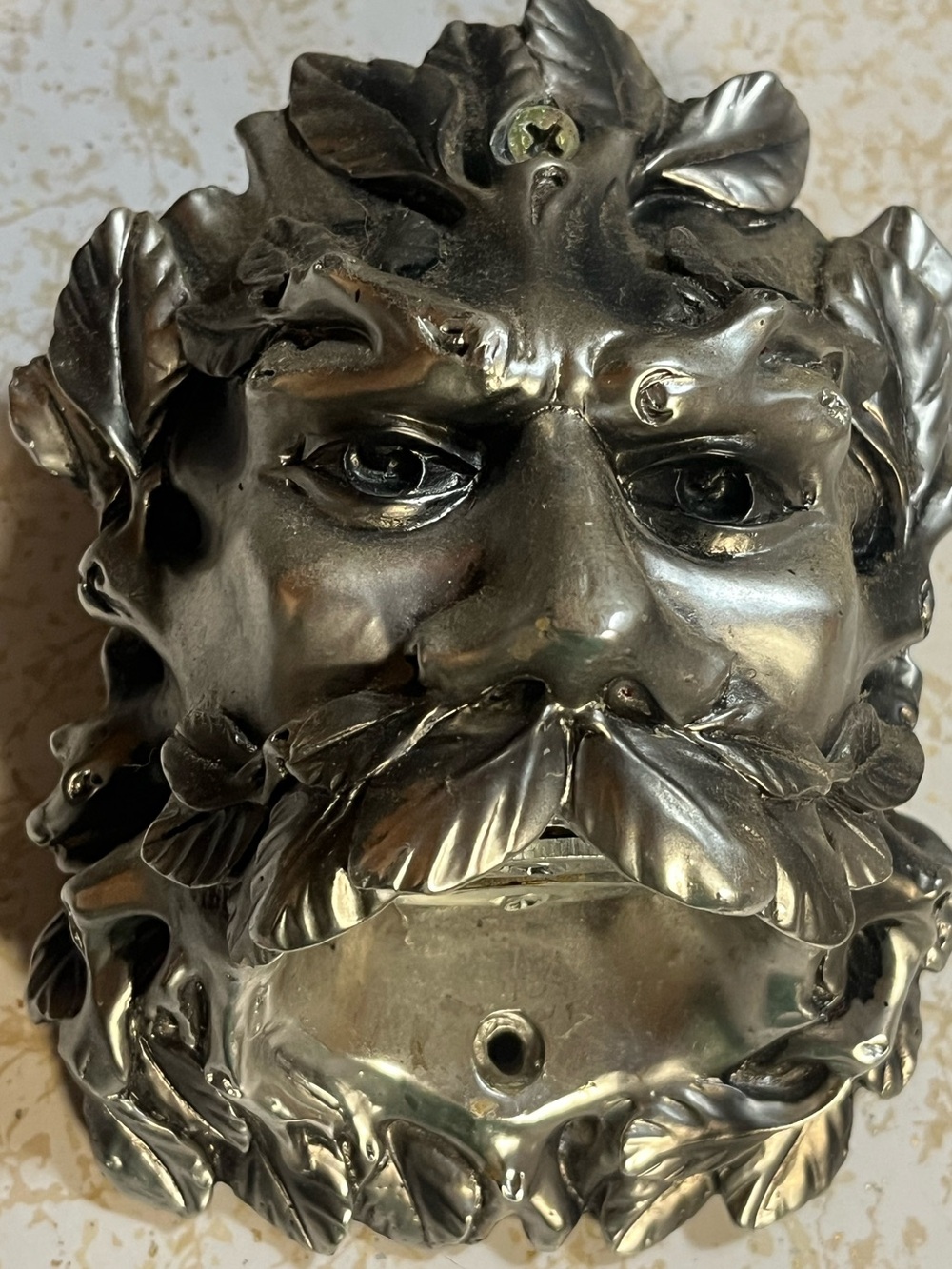 Pacifica Celtic GreenMan Wall mount bottle opener. in Silver-Toned Finish